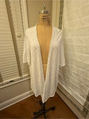 J. Jill Open-Front Lightweight White Cardigan. XL
